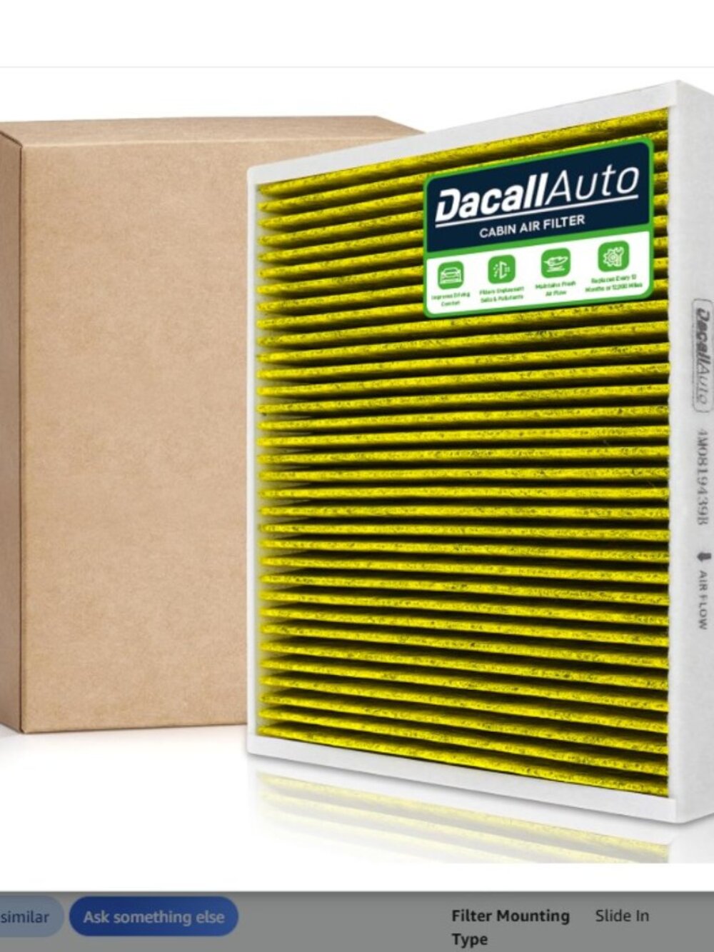 NWOT- DACALL Cabin Air Filter for Audi 2017-2025 4M0819439B, 8W0819439A, CF12211